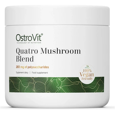 Quadro medicinsk svampblandning. Reishi, Lions Mane, Cordyceps og Chaga - vitaminone.se