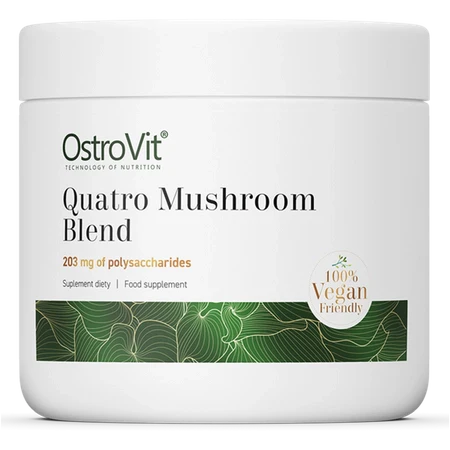 Quadro medicinsk svampblandning. Reishi, Lions Mane, Cordyceps og Chaga - vitaminone.se