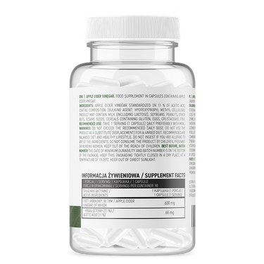 Äppelcidervinäger, vegansk, 90 kapslar. Viktminskning Booster - vitaminone.se