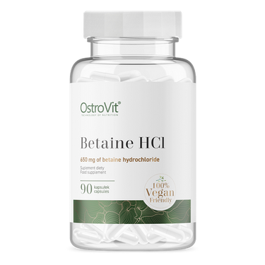 Betaine HCl, Veganske 90 kapsler, Mavesyre-regulerende - vitaminone.se