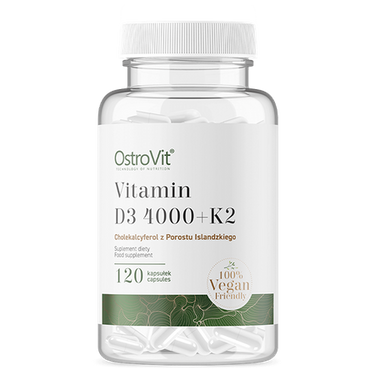 D-Vitamin D3 4000 IU, Vegan, 100 mcg, + K2. 120 kapslar - vitaminone.se