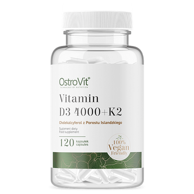 D-Vitamin D3 4000 IU, Vegan, 100 mcg, + K2. 120 kapslar - vitaminone.se
